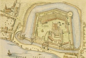 La Torre di Londra, da un rilievo fatto nel 1597 da W. Haiward e J. Gascoyne da English School